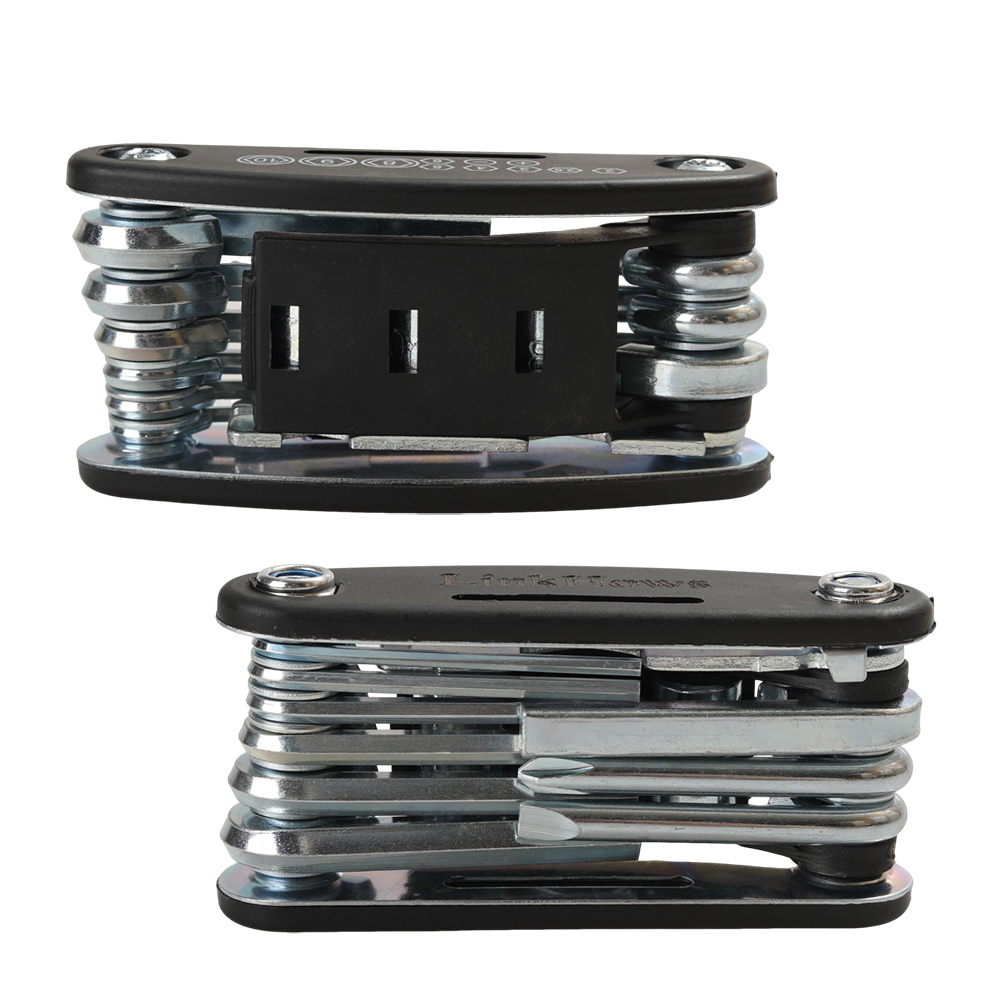 LinkHows Portable Multi-function hand tools comprised primarily of pocket knives and also including Allen wrenches, screwdrivers, and socket sets for Long-distance Cycling, Daily Bike Commuting, and Compact Tool Kit for Saddle Bags.