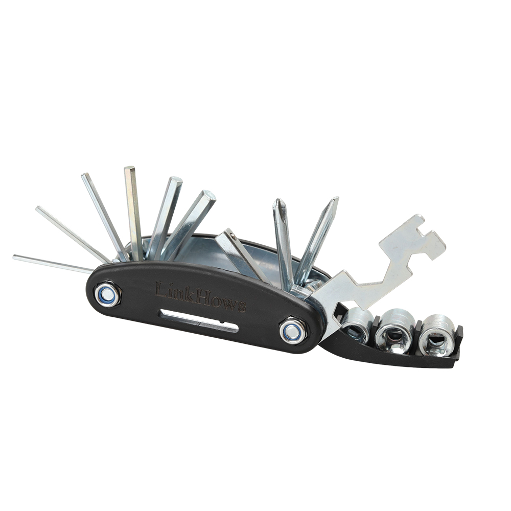 LinkHows Portable Multi-function hand tools comprised primarily of pocket knives and also including Allen wrenches, screwdrivers, and socket sets for Long-distance Cycling, Daily Bike Commuting, and Compact Tool Kit for Saddle Bags.