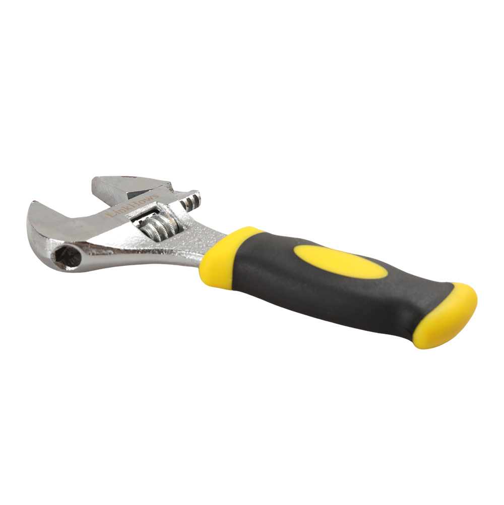 LinkHows Stubby Adjustable Wrench, Manually operated hand tools, namely, wrenches, Short Handle Crescent Wrench with Ergonomic Grip for Tight Spaces, Home Plumbing, and DIY Repairs.