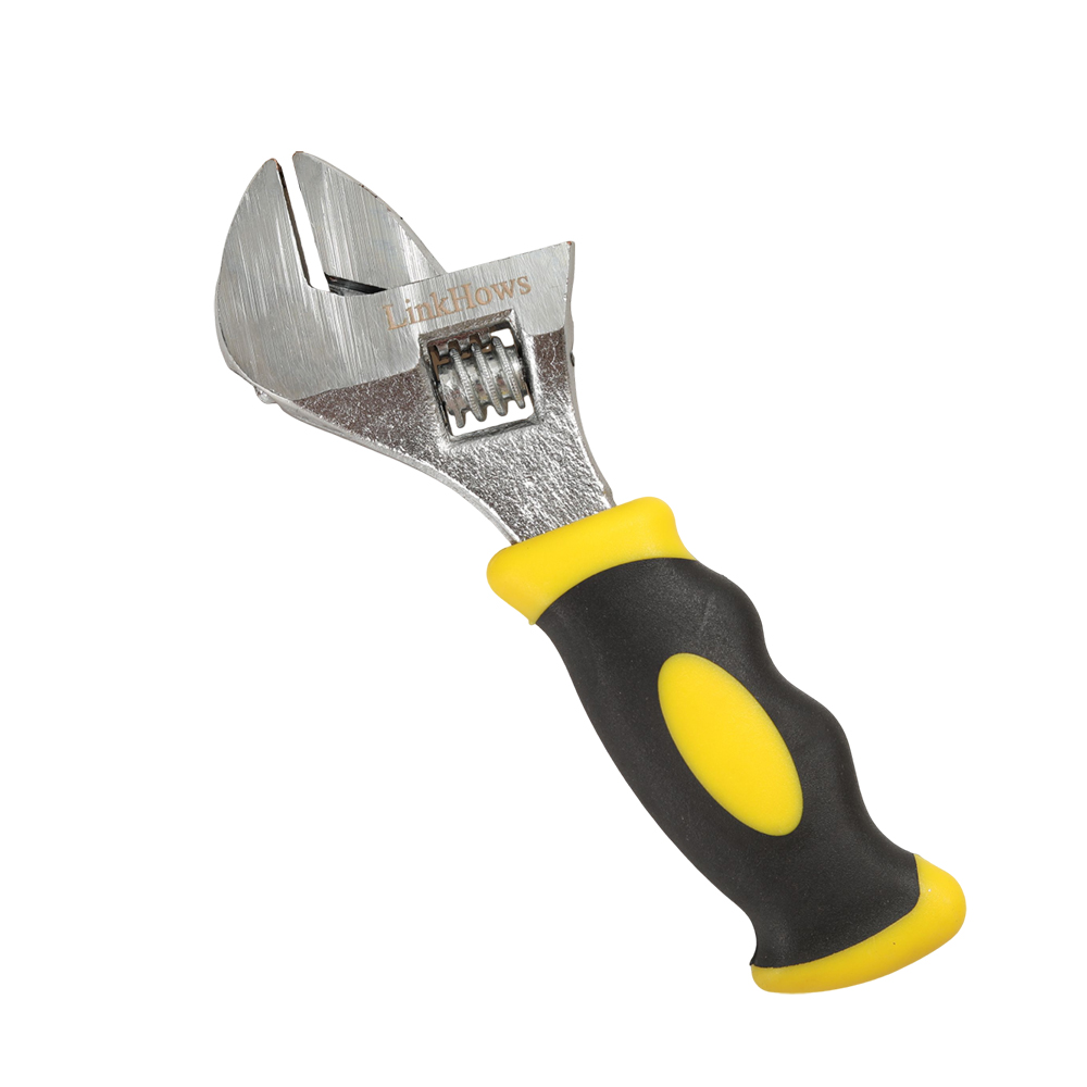LinkHows Stubby Adjustable Wrench, Manually operated hand tools, namely, wrenches, Short Handle Crescent Wrench with Ergonomic Grip for Tight Spaces, Home Plumbing, and DIY Repairs.