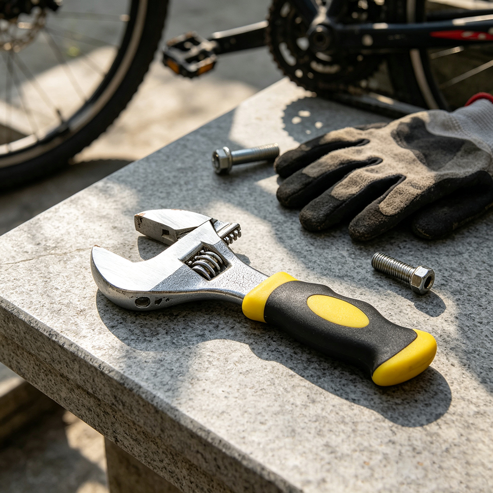 LinkHows Stubby Adjustable Wrench, Manually operated hand tools, namely, wrenches, Short Handle Crescent Wrench with Ergonomic Grip for Tight Spaces, Home Plumbing, and DIY Repairs.