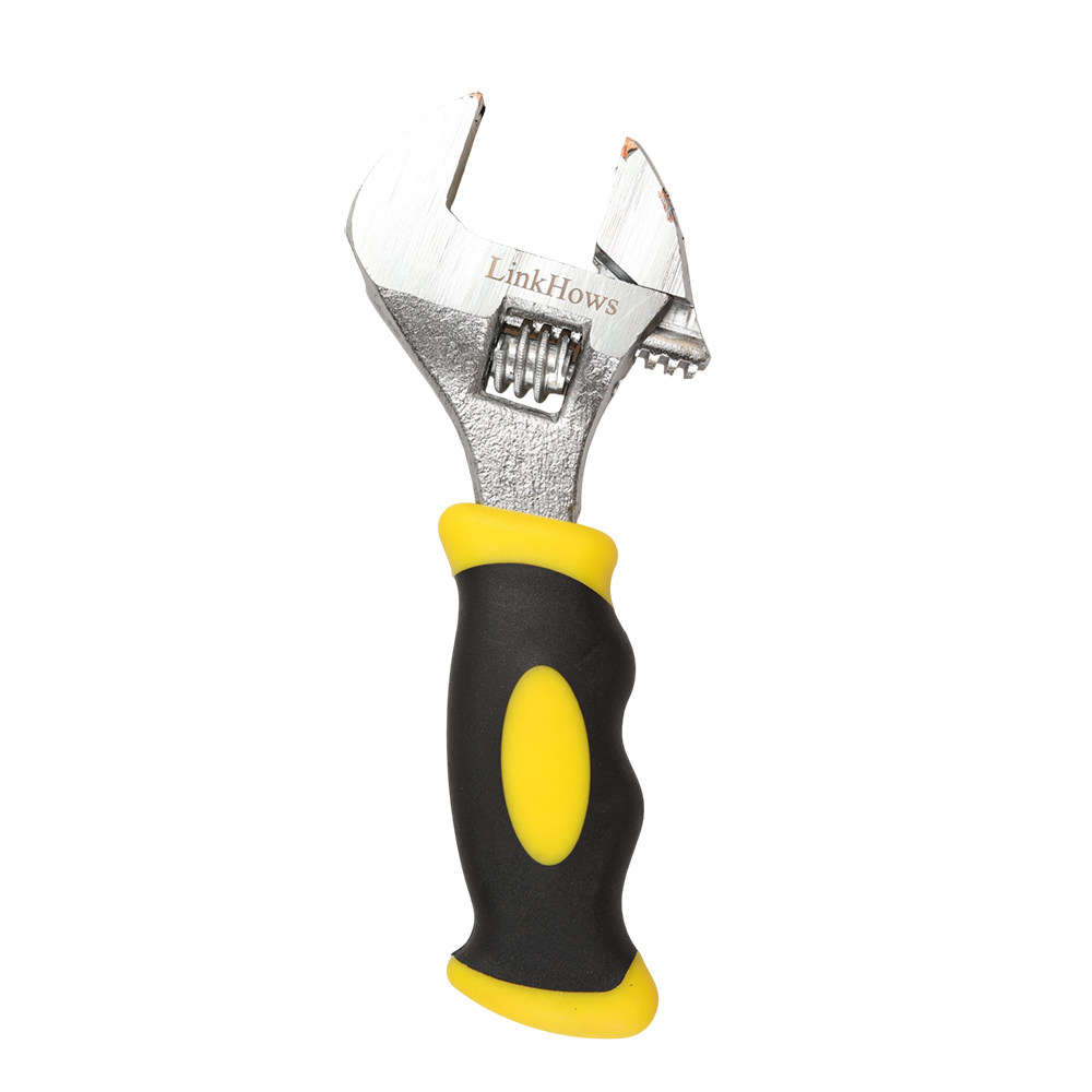 LinkHows Stubby Adjustable Wrench, Manually operated hand tools, namely, wrenches, Short Handle Crescent Wrench with Ergonomic Grip for Tight Spaces, Home Plumbing, and DIY Repairs.
