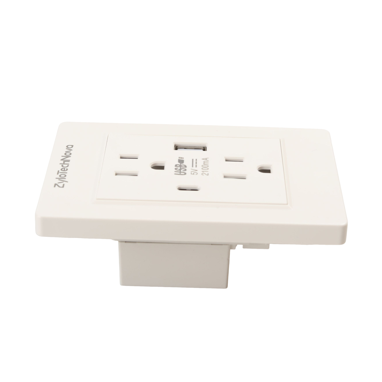 ZyloTechNova Electric sockets, USB‑C Fast Charging US Standard Wall Dual Plug 20W, 118mm Panel Double American Socket with USB‑A & Type‑C Port for Home, Hotel, Apartment