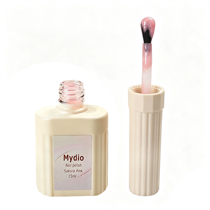 Mydio Sakura Pink Nail Polish, 2-Pack (15ml per bottle), Soft Nude Pink Gel Texture, Ideal for Daily Commuting and Home DIY Manicure