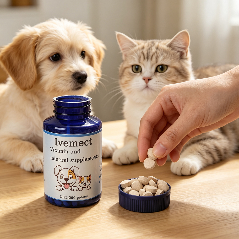 Ivemect Vitamin and Mineral Supplements for Dogs and Cats - 200 Count Daily Multivitamin for Immune Support, Skin and Coat Health, and General Wellbeing.