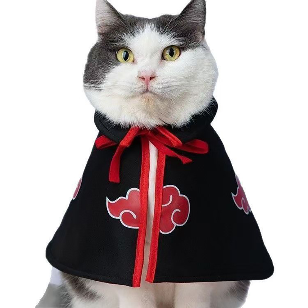 Kevorlith Stylish Red Cloud Pet Cloak with Standing Collar - Comfortable Capes for pets for Small Dogs & Kittens - Perfect for Comic-Con, Birthday Parties, and Pet Fashion Shows