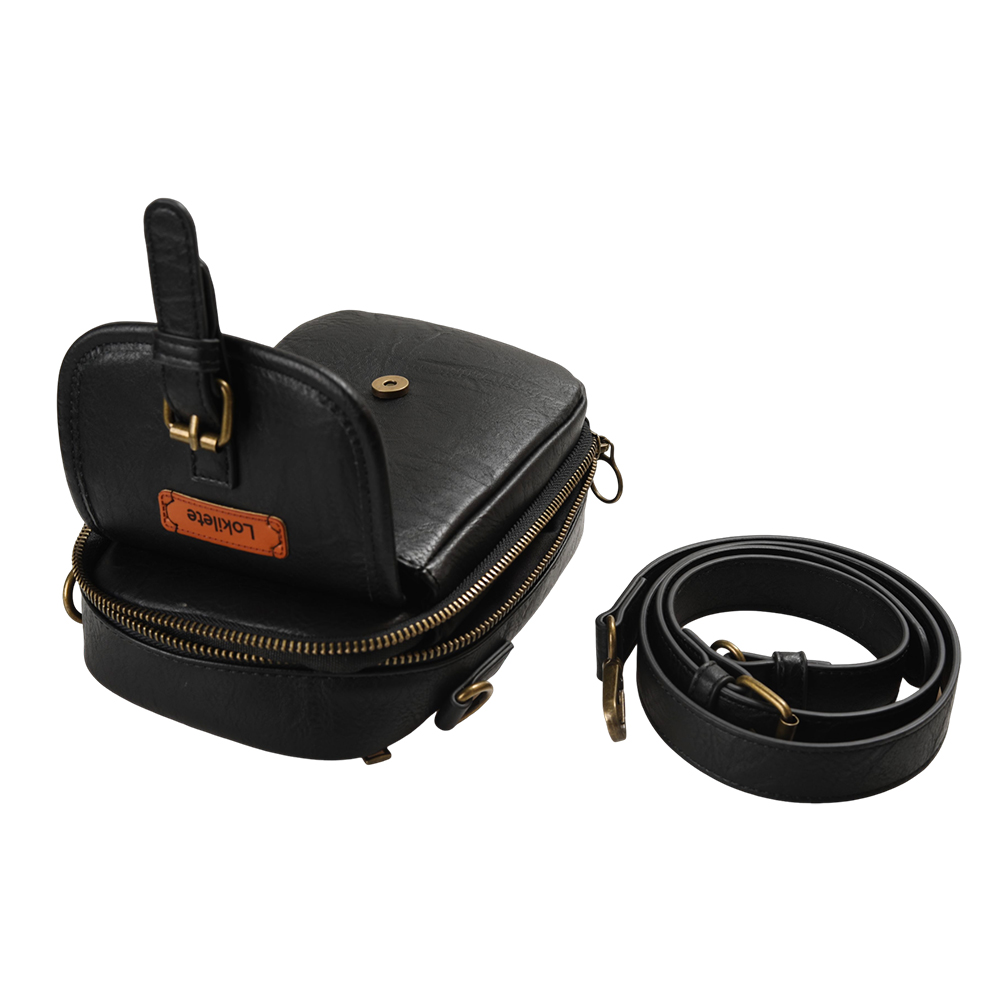 Lokilete Small Crossbody Bags for Men and Women, Vintage PU Leather Messenger Shoulder Bag for Travel, Hiking, and Daily Outdoors