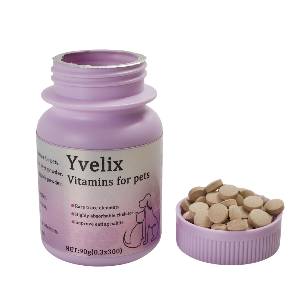 Yvelix Vitamins for Pets - 300 Count Chewable Tablets for Dogs & Cats, Comprehensive Multivitamin with Chicken Liver & Egg Yolk Powder, Supports Daily Health and Vitality