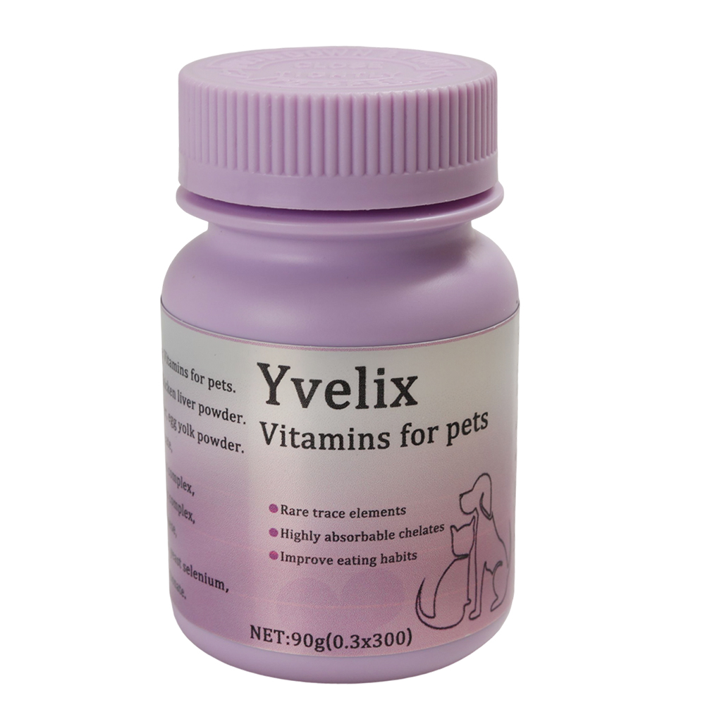 Yvelix Vitamins for Pets - 300 Count Chewable Tablets for Dogs & Cats, Comprehensive Multivitamin with Chicken Liver & Egg Yolk Powder, Supports Daily Health and Vitality.