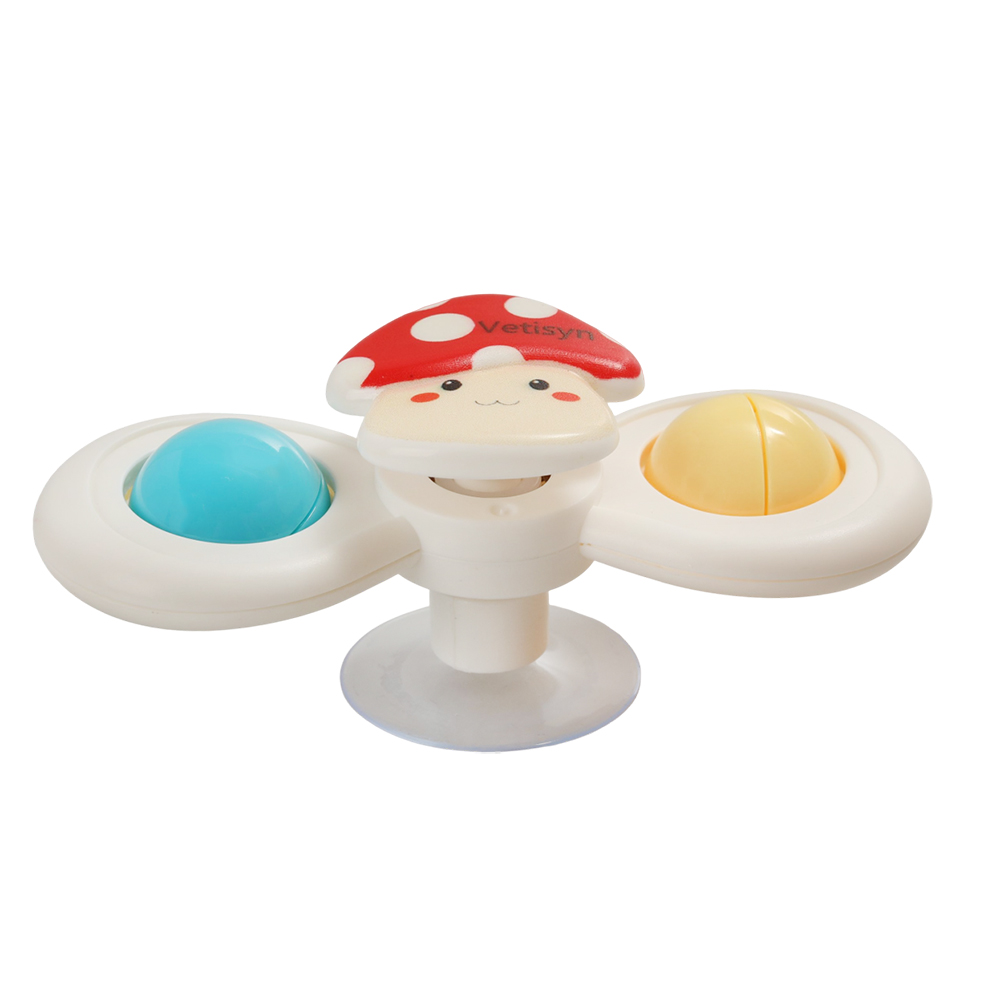Vetisyn Suction Cup Spinner Pet Toy with Cute Mushroom Shape for Cats and Kittens, Interactive and Stress‑Relieving