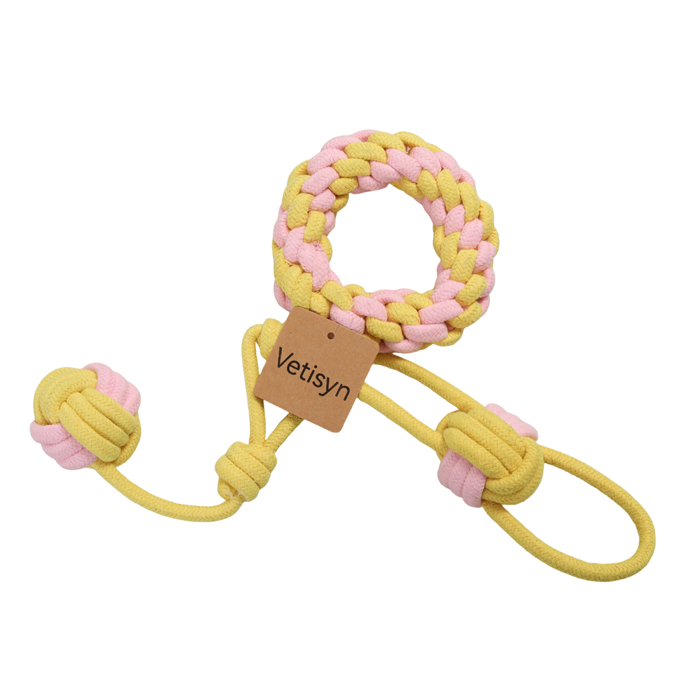 Vetisyn 3-Pack Braided Cotton Rope Dog Toys – Durable Interactive Pull & Chew Toys for Teeth Grinding, Perfect for Daily Training and Indoor/Outdoor Activities