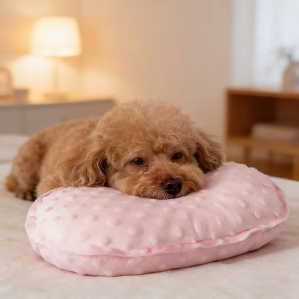 Soyakz Plush Pet Pillow – Soft Round Nest Pillow for Small Dogs and Cats, for Indoor Sofa and Pet Crate Rest