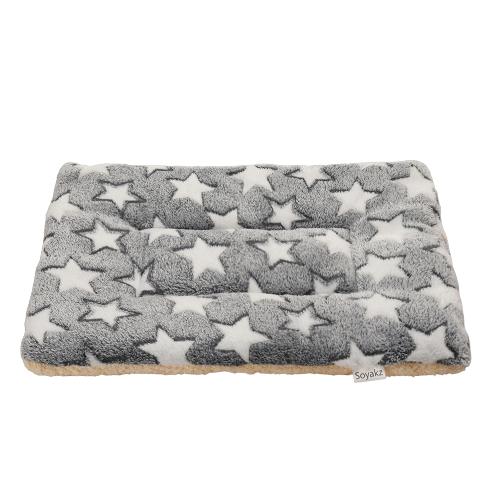 Soyakz Pet Cushions Soft Star Plush Pet Mat, Warm Fleece Sleeping Pad for Indoor Floor, Crate, Sofa for Dogs Cats
