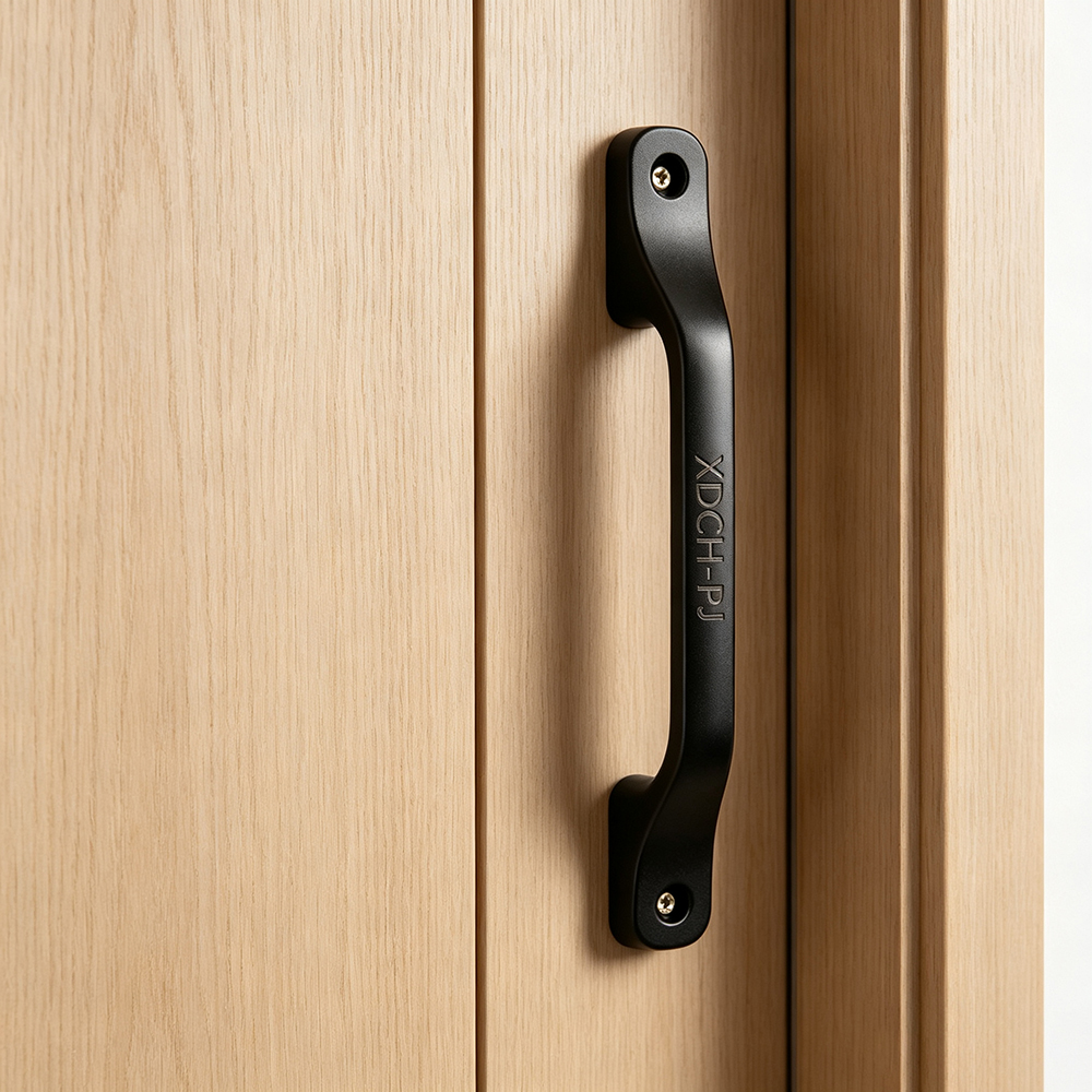 XDCH-PJ Metal Door Pull Handle – Matte Black Heavy-Duty Handle with Screws, for Barn Doors, Sheds, Garages, Wooden Gates, Cabinets, and Fences(6.3inch)