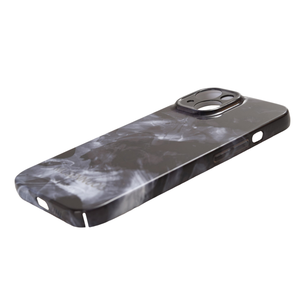 MUSENNUOIS Phone Case Compatible with iPhone 15 – Glossy Black Ink Marble Pattern, Shockproof Slim Protective Cover for Commute, Travel, and Home