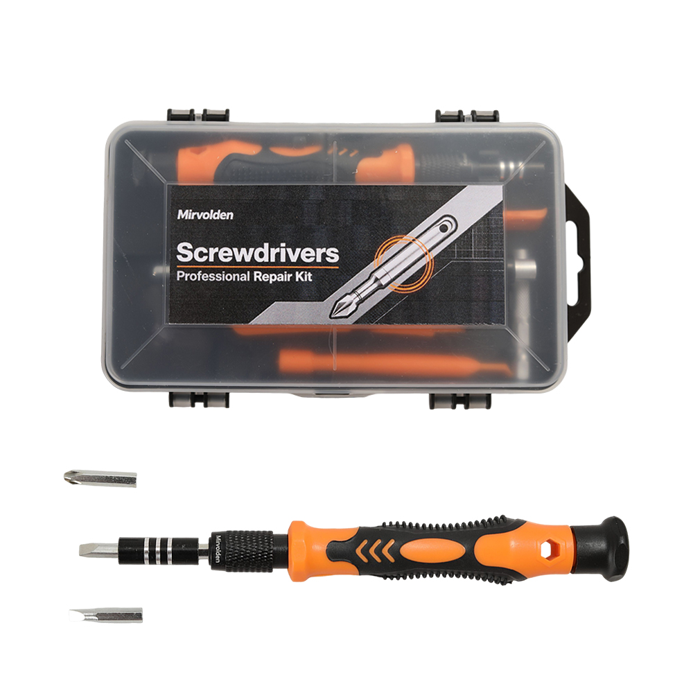 Mirvolden Screwdrivers, non-electric Multi-Bit Manual Screwdriver Repair Kit, Anti-Slip Handle Screwdriver Tool Set for Computer, Game Console, Eyeglasses and Household Maintenance
