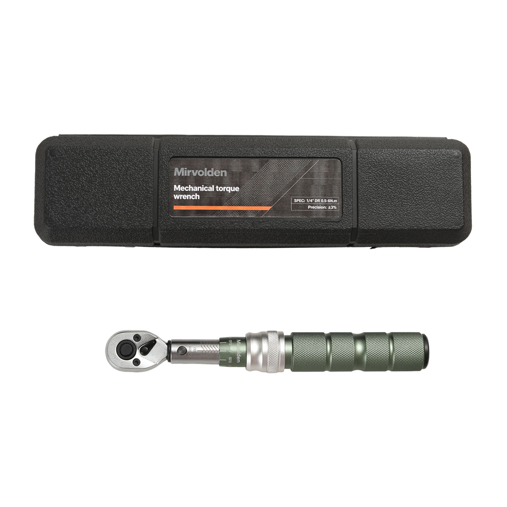 Mirvolden Mirvolden Torque Wrenches, 1/4 Inch Drive Click Torque Wrench 0.5-6Nm, ±3% High Precision Mechanical Torque Wrench with Storage Case for Bicycle, Motorcycle & Precision Equipment Repair