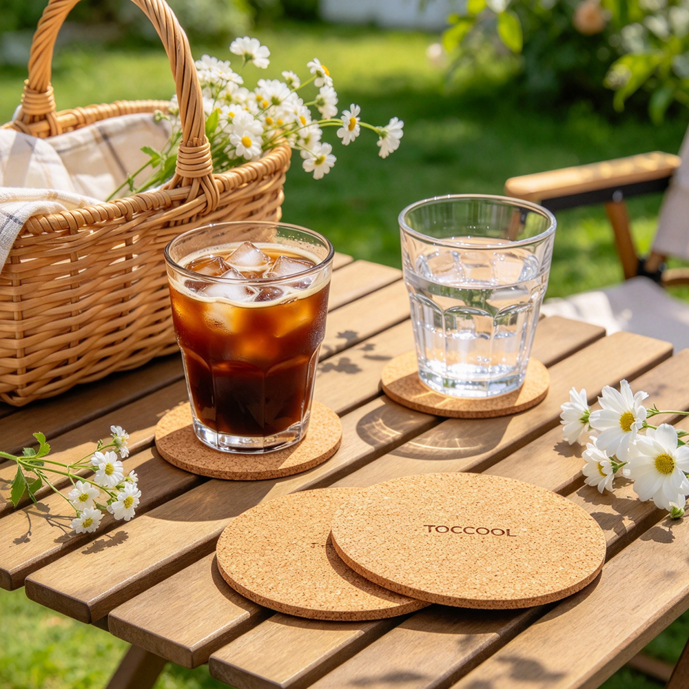 TOCCOOL Round Cork Mats – Heat-Resistant Cork Coasters & Placemats for Kitchen Countertops, Dining Tables, Coffee Mugs, and Hot Pots, Anti-Scratch & Reusable