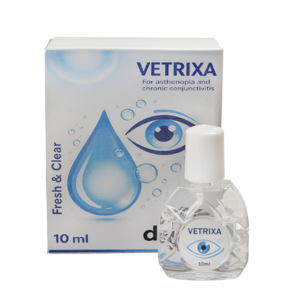 VETRIXA Eye Drops 10ml – Pharmaceutical Preparation for Eye Diseases and Conditions, Relieves Asthenopia and Chronic Conjunctivitis, Eye Care for Prolonged Computer Work and Outdoor Wind Irritation