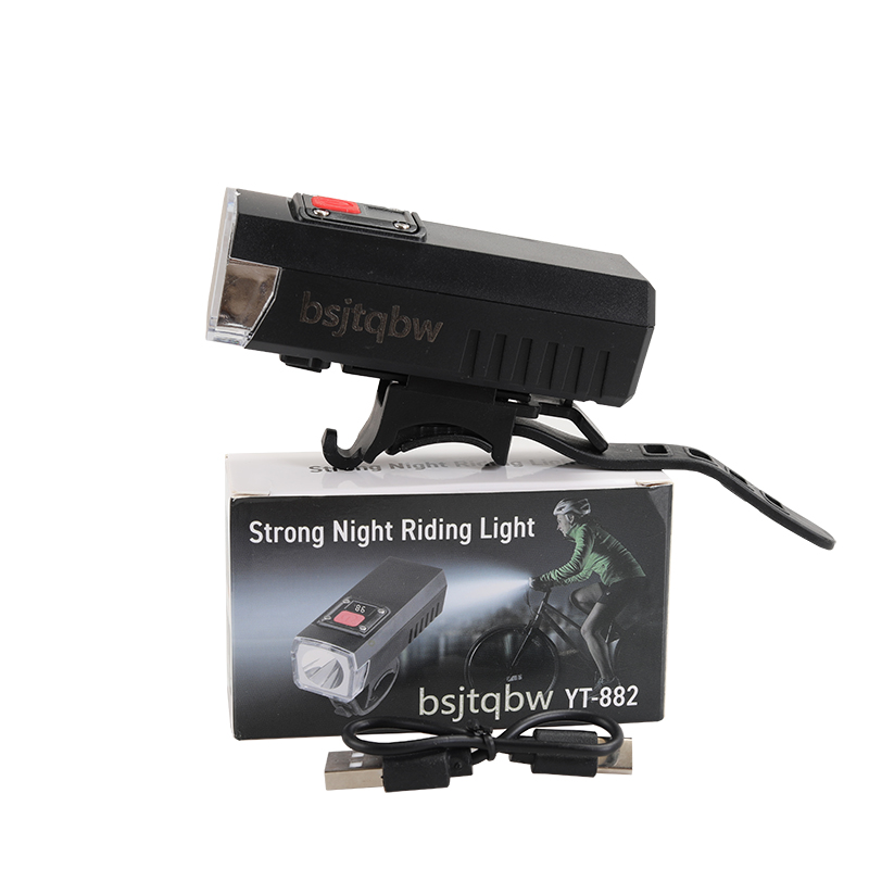 bsjtqbw Bicycle Front Light with LCD Screen – 800mAh Super Bright Wide Angle Bike Headlamp, 3-6H Runtime, 3 Modes, Waterproof Quick-Release for Urban Commute & MTB