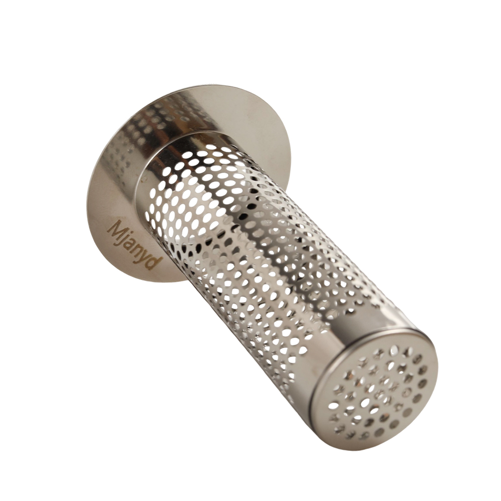 Mjanyd Strainers for Plumbing Drains, Cylinder Stainless Steel Drain Strainer for kitchen, bathroom, and balcony 3.2 x 2inch