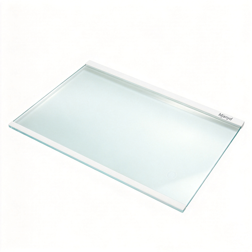 Mjanyd 5mm Tempered Glass Refrigerator Shelf – Fine Polished Edge, High Load-Bearing, Shatterproof, Replacement Part for Whirlpool Double-Door Fridge Freezer