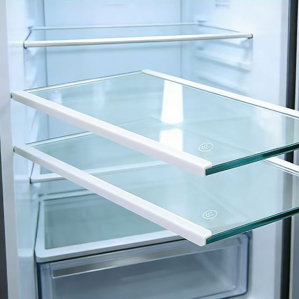 Mjanyd 5mm Tempered Glass Refrigerator Shelf – Fine Polished Edge, High Load-Bearing, Shatterproof, Replacement Part for Whirlpool Double-Door Fridge Freezer