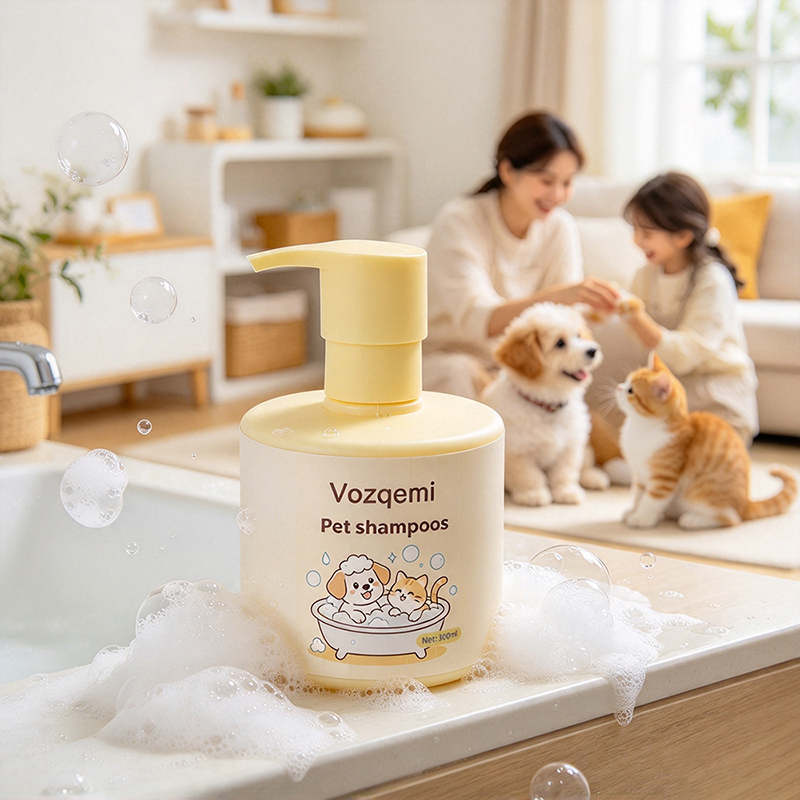 Vozqemi Pet shampoos 300ml Gentle Pet Wash for Dogs and Cats, Long Lasting Fragrance Pet Shampoo for Daily Bathing Grooming at Home