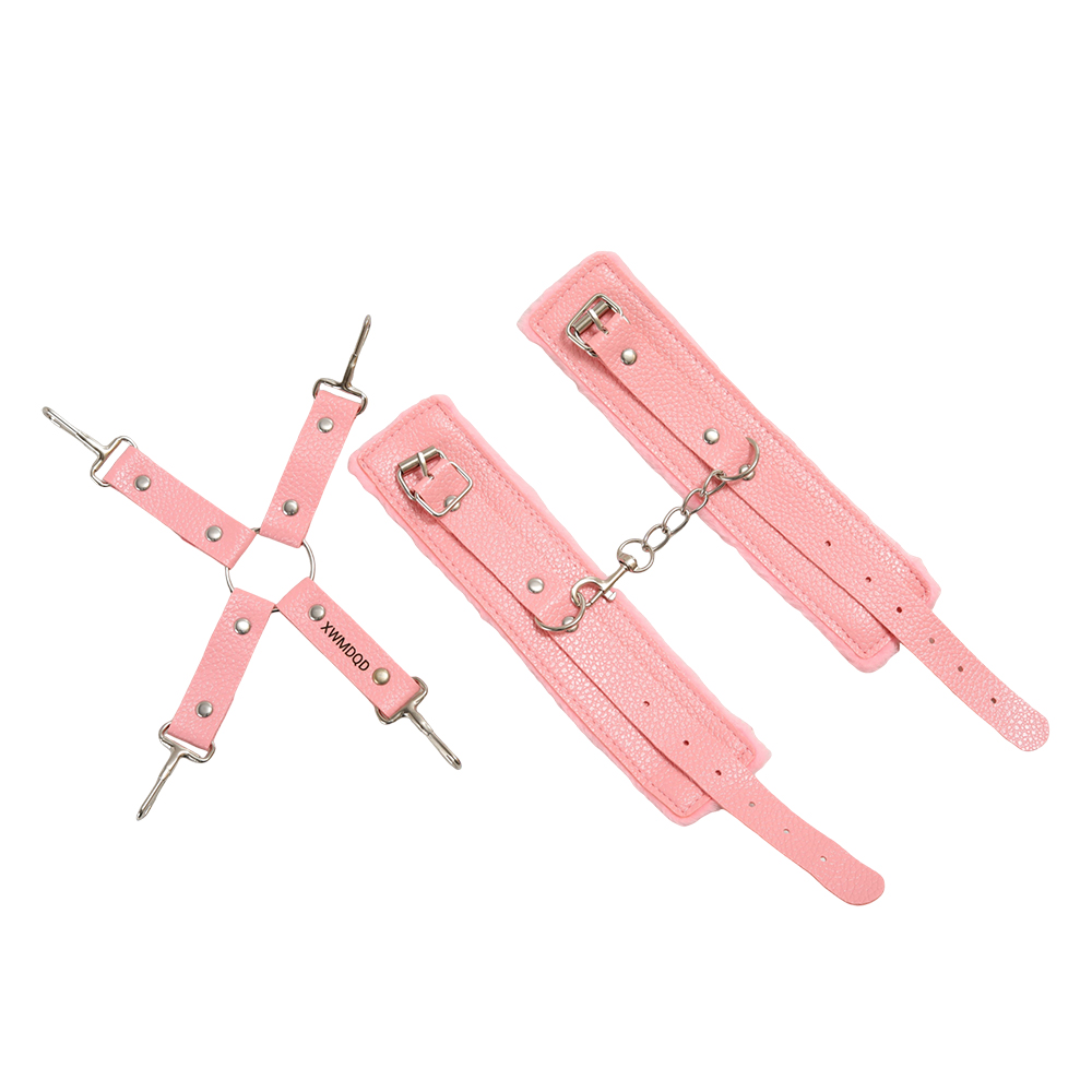XWMDQD Adult Sexual Stimulation Aid — Plush-lined Wrist and Ankle Restraint Cuffs with Crisscross Straps for Bedroom Role Play, Party Cosplay