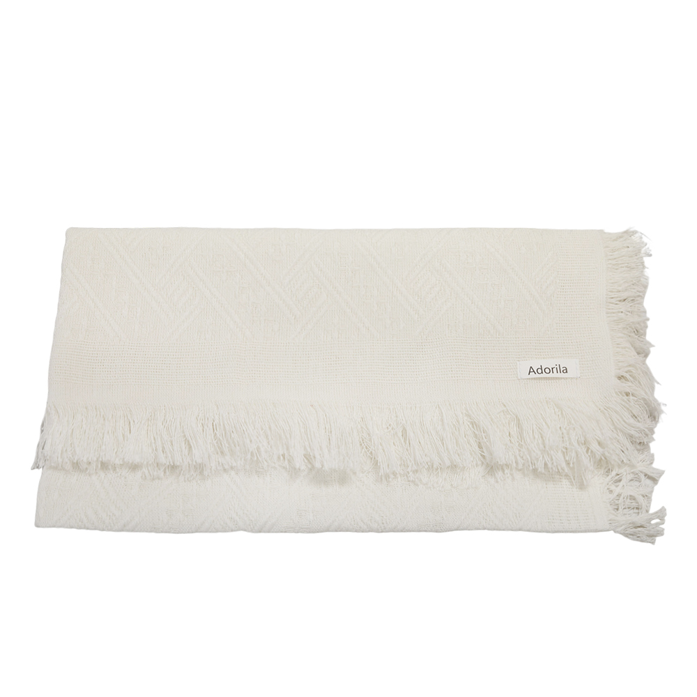 Adorila Table cloth of textile, White Textured Woven Tablecloth with Tassels for Dining Table, Kitchen, Farmhouse Decoration Adorila Table cloth of textile, White Textured Woven Tablecloth with Tassels for Dining Table, Kitchen, Farmhouse Decoration