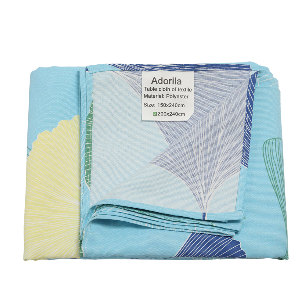 Adorila Ginkgo Leaf Print Flat Bed Sheet – Soft Polyester Bed Sheet for Bedrooms and Guest Rooms, Light Blue