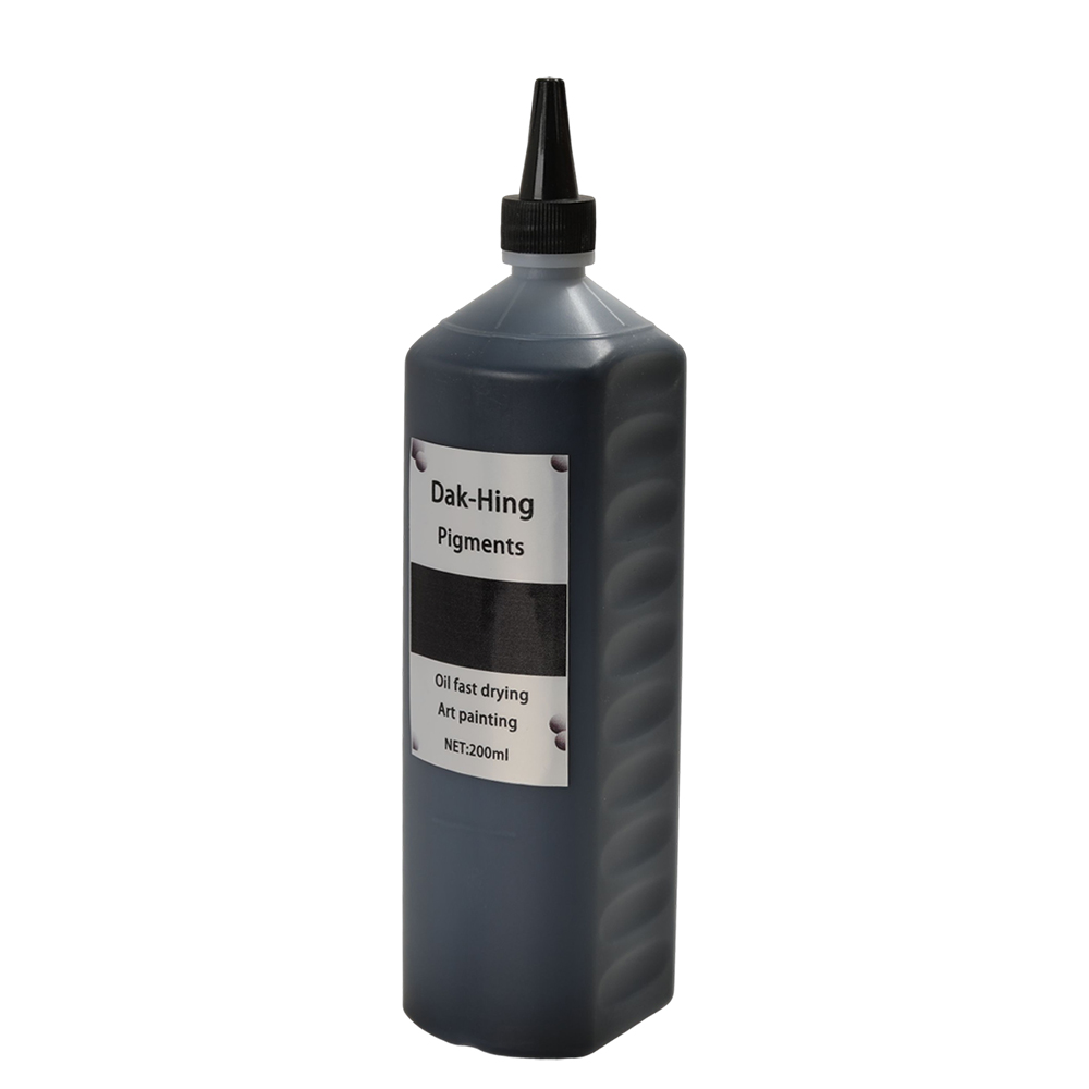 Dak-Hing Fast-Drying Black Oil Pigments – 200ml Squeeze-Bottle Art Pigments for Canvas Oil Painting, Professional Painting Supplies for Artists, Beginners, and Students