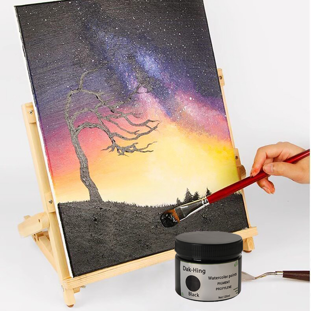 Dak-Hing Black Watercolor paints, 120ml High Pigment Propylene WaterColor Paint for Canvas Drawing, Handcraft, Sketching, Studio Art Creation