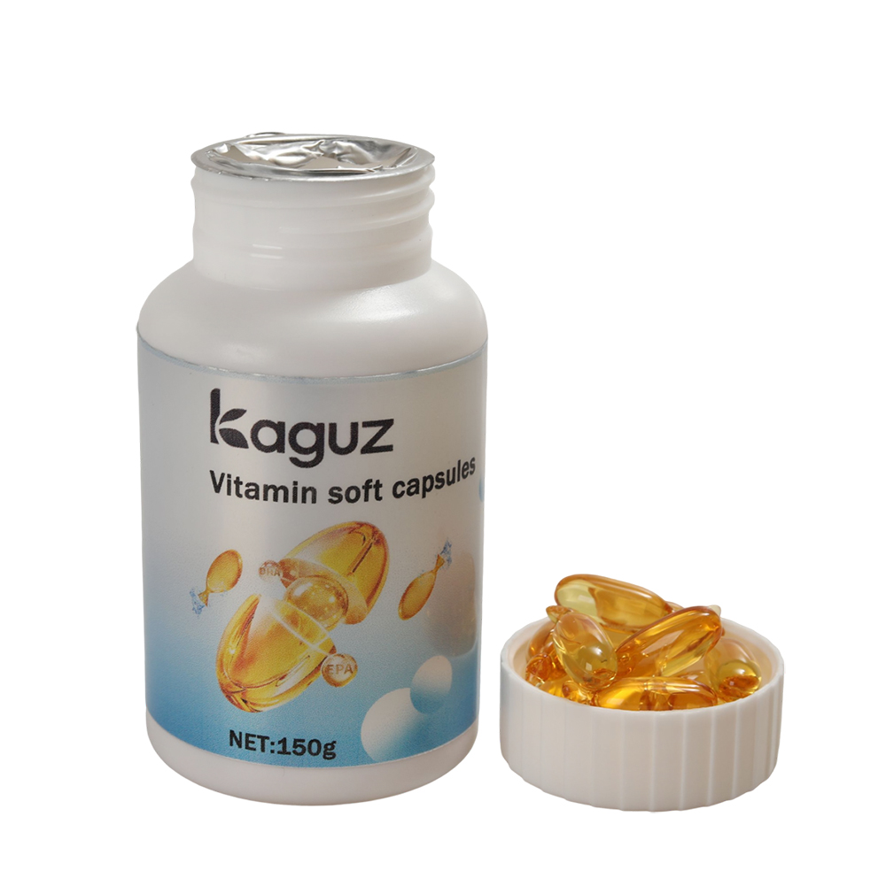 Kaguz Fish Liver Oil Capsule Nutritional Supplement , DHA EPA Vitamin Soft Capsules, for Adults Daily Heart & Brain Health Support