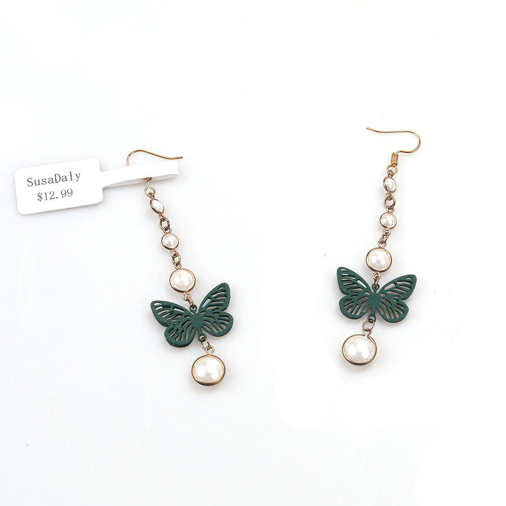 SusaDaly LIGHTWEIGHT LEAF EARRINGS TEARDROP DANGLE HANDMADE FOR WOMEN GIRLS