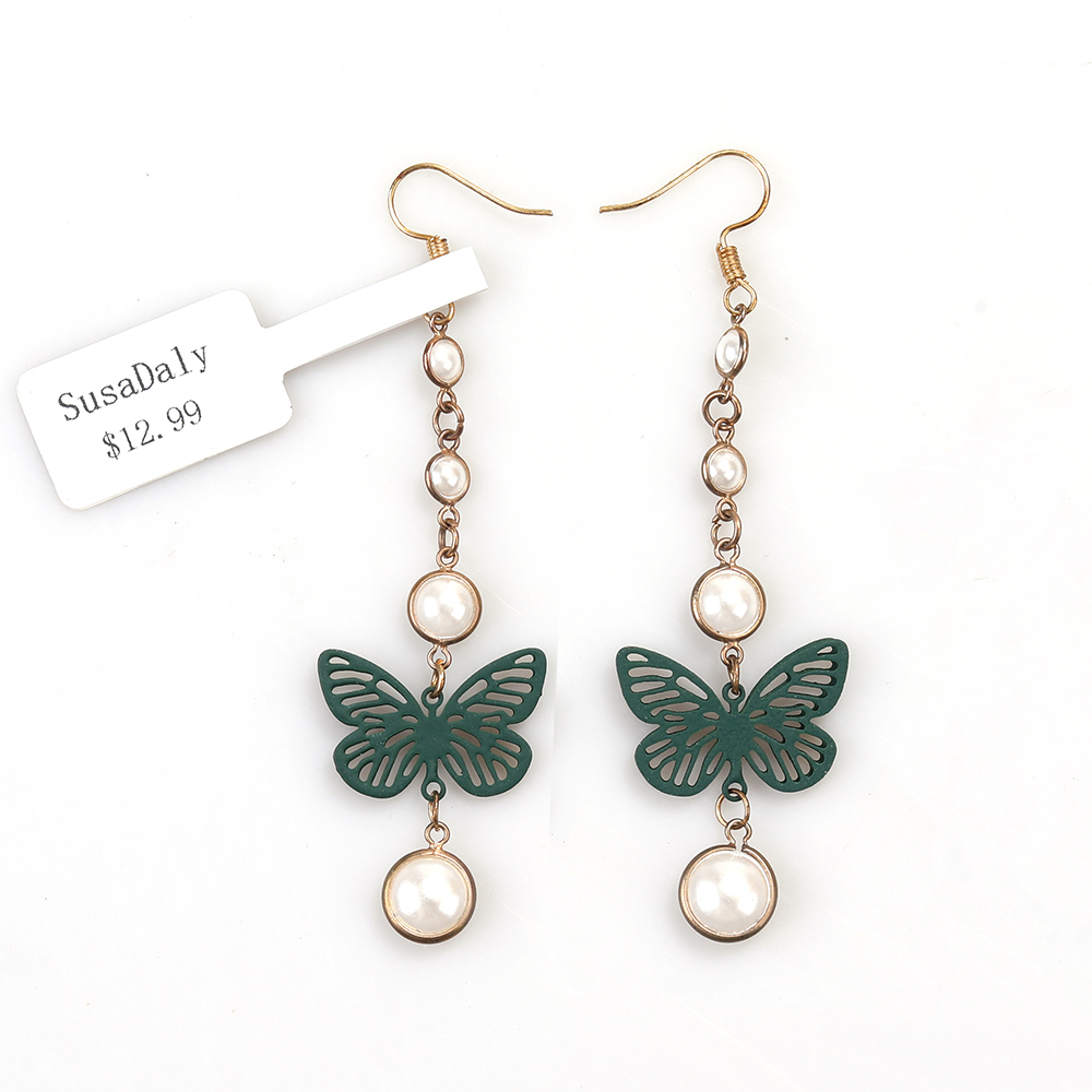 SusaDaly LIGHTWEIGHT LEAF EARRINGS TEARDROP DANGLE HANDMADE FOR WOMEN GIRLS
