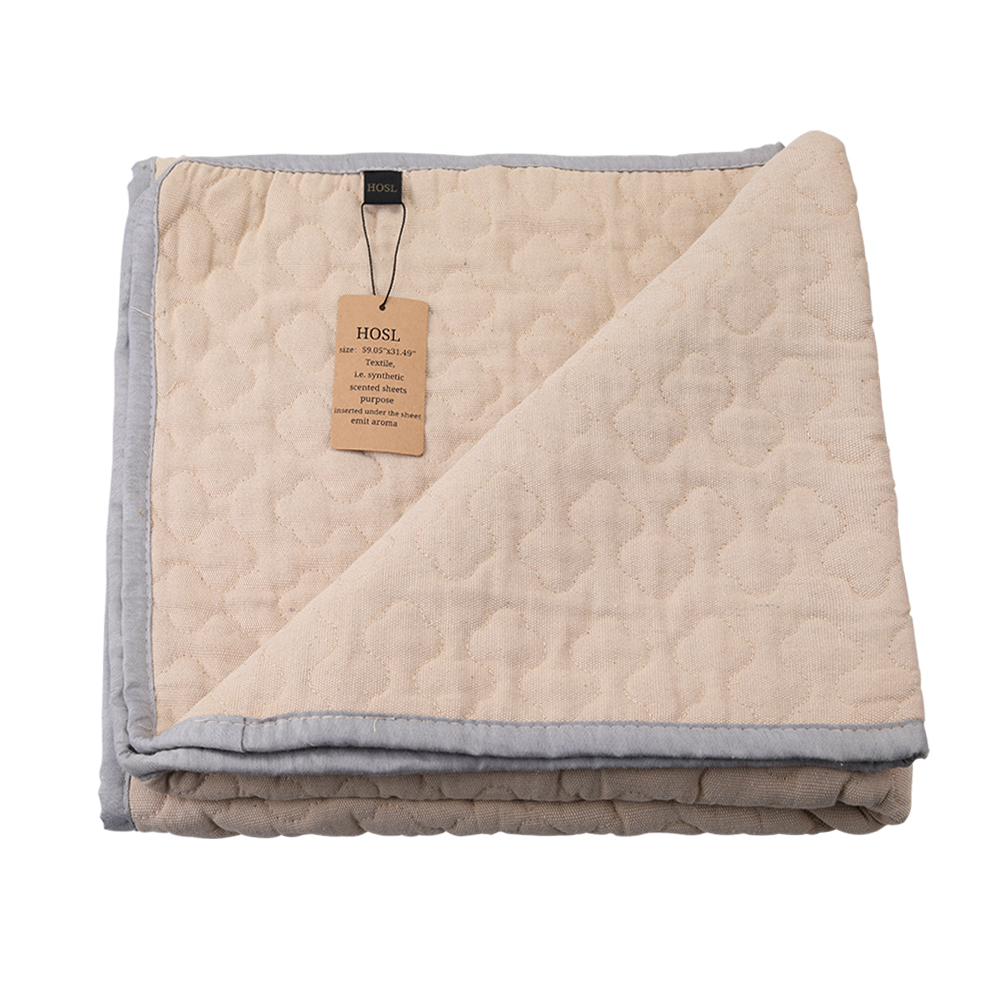 HOSL Textile goods, A synthetic sheet with wild pure mugwort fragrance for the purpose of inserting under fitted sheet to emit fragrance.