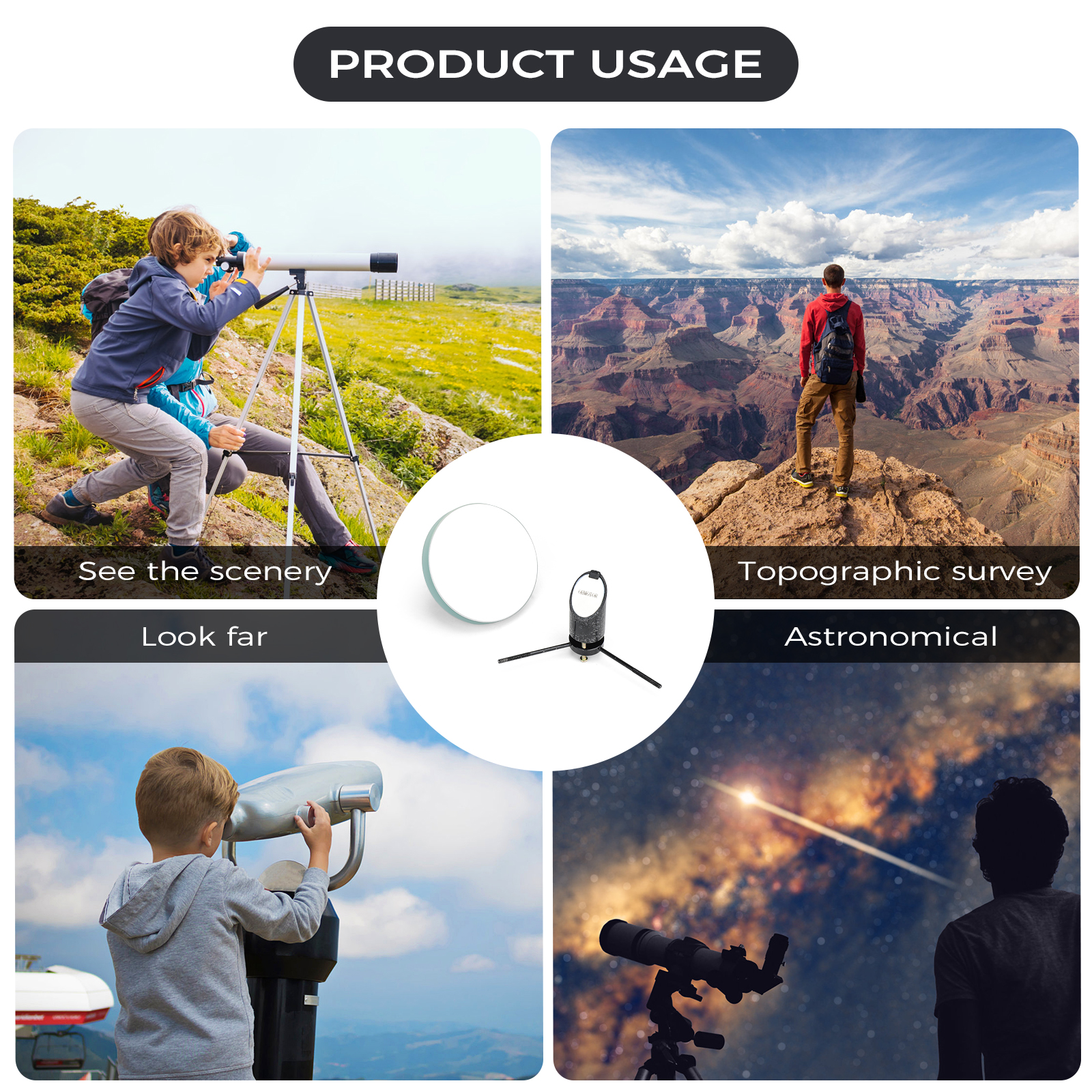 OHMOTOR Telescope Reflector Mirror, Student Refracting Astronomical Telescope DIY Accessories,Main Mirror 900mm, Secondary Mirror 25mm, Newton Reflector Spherical Mirror DIY Astronomical Telescope Mirror Kit