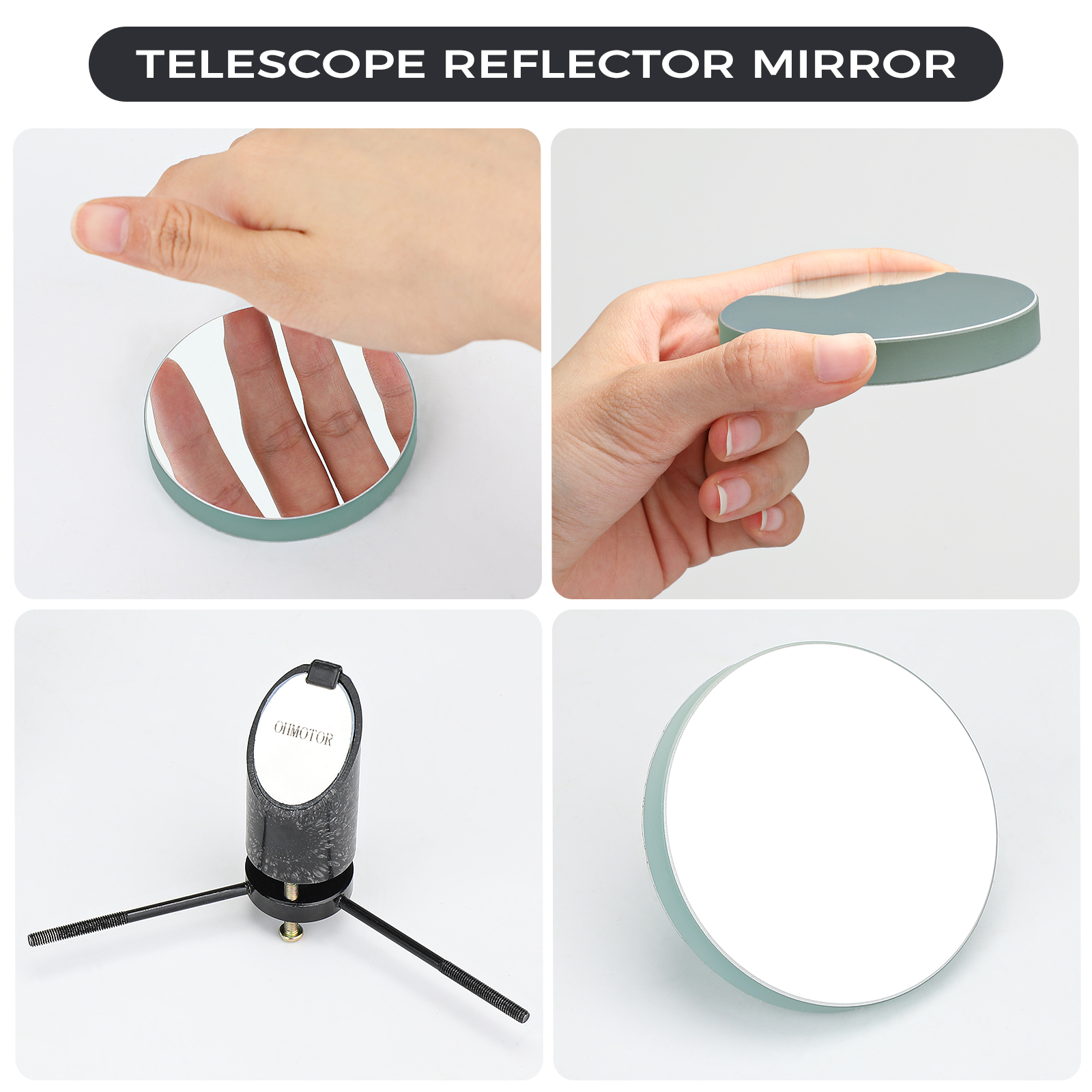 OHMOTOR Telescope Reflector Mirror, Student Refracting Astronomical Telescope DIY Accessories,Main Mirror 900mm, Secondary Mirror 25mm, Newton Reflector Spherical Mirror DIY Astronomical Telescope Mirror Kit