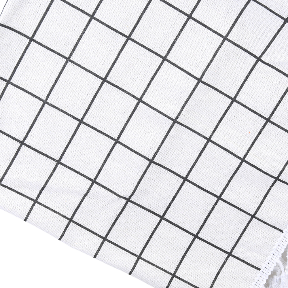 Lifaith Cotton Linen Tablecloth - Plaid Style Decorative Tablecloth Washable Table Cover for Home Dining, Wedding Banquets, Parties and More -White. ﻿