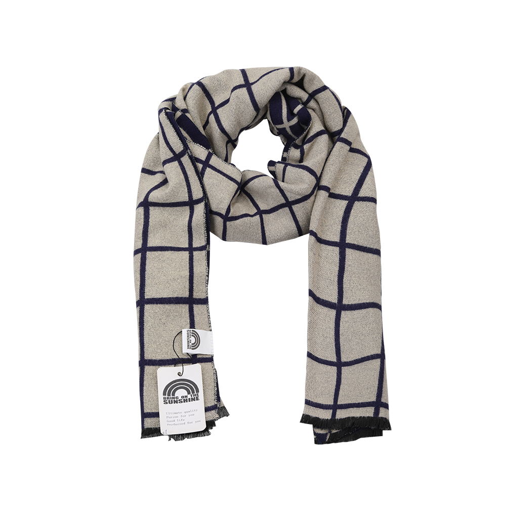 BRING ON THE SUNSHINE AUTUMN AND WINTER NEW WOMEN'S DOUBLE-SIDED STITCHING CLASSIC LATTICE CASHMERE IMITATION SCARF FOR WOMEN.