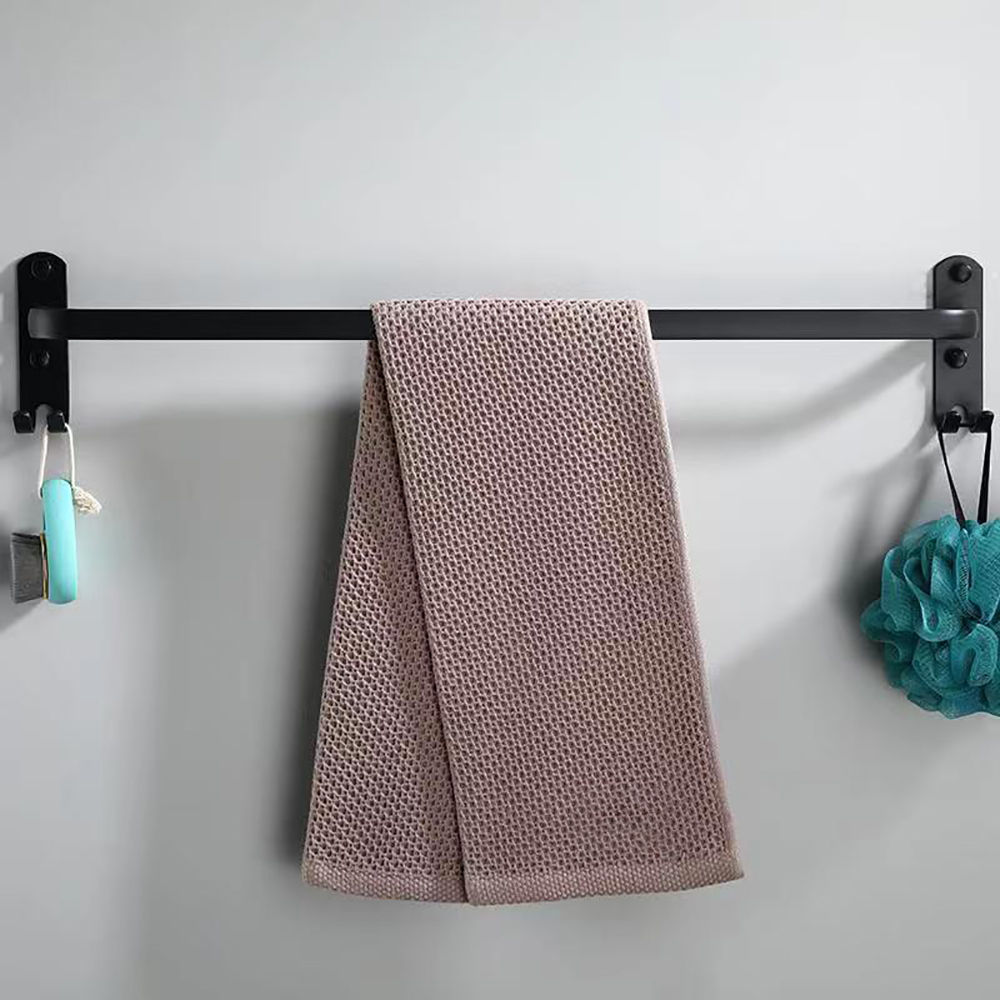 HOMCYTOP Towel bars,Black Towel bars Perforated Bathroom Wall Mounted Towel bars.
