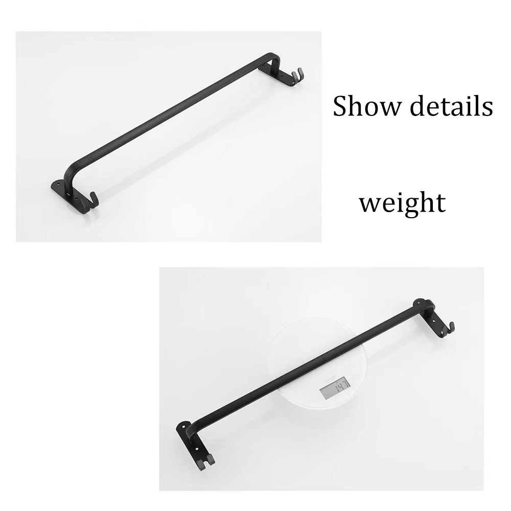 HOMCYTOP Towel bars,Black Towel bars Perforated Bathroom Wall Mounted Towel bars.