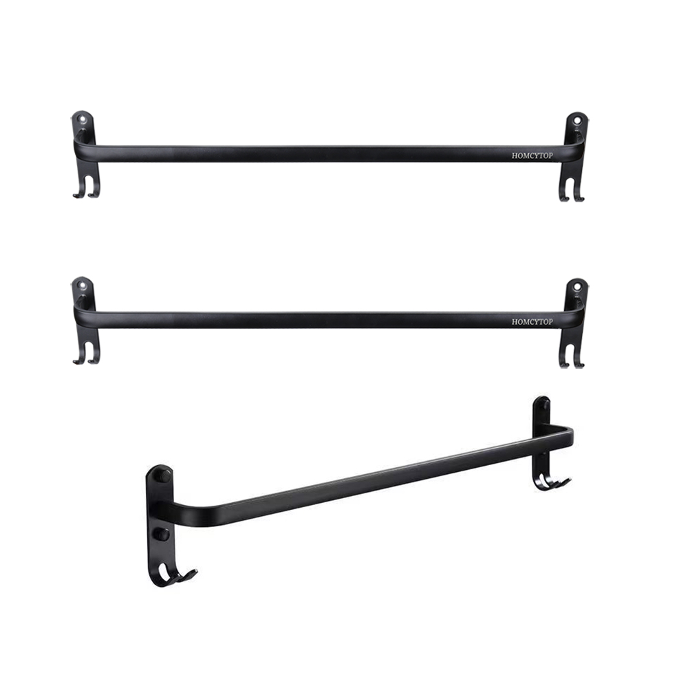 HOMCYTOP Towel bars,Black Towel bars Perforated Bathroom Wall Mounted Towel bars.