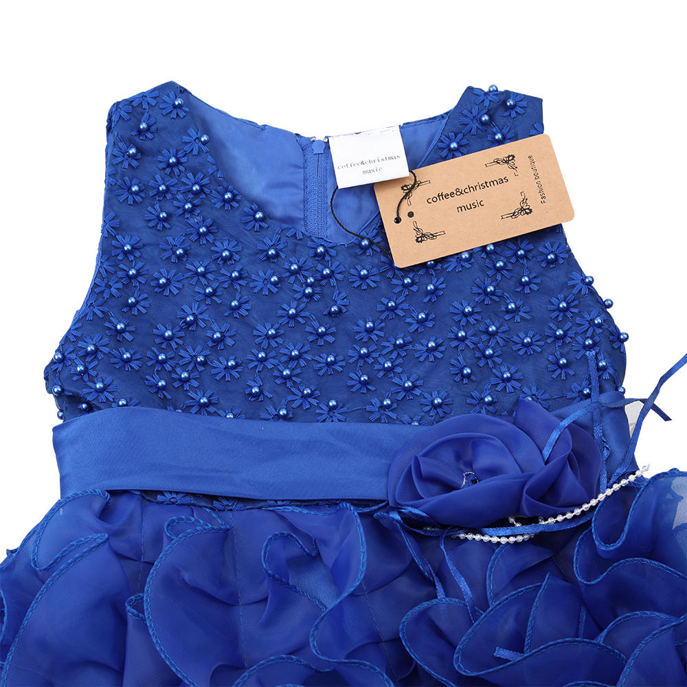 coffee&christmas music Flower Girls pearls Ruffles Princess Dresses