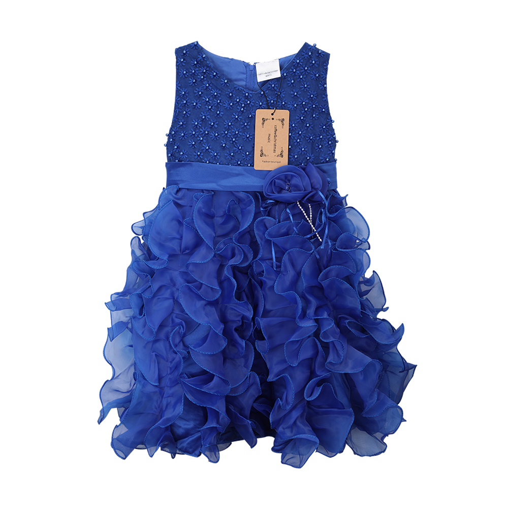 coffee&christmas music Flower Girls pearls Ruffles Princess Dresses