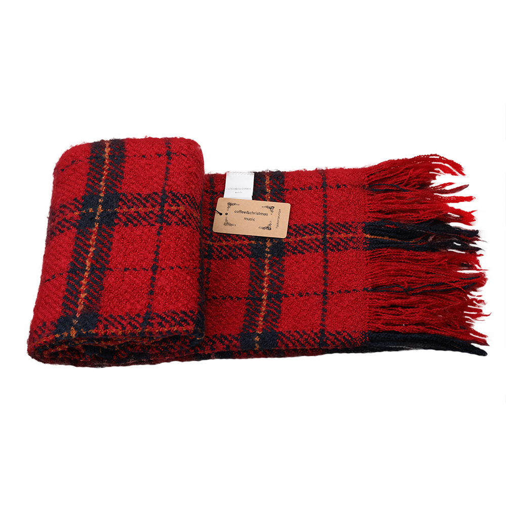 coffee&christmas music Scarf-Women Red Classic Tartan Plaid Scarf Soft - Warm.