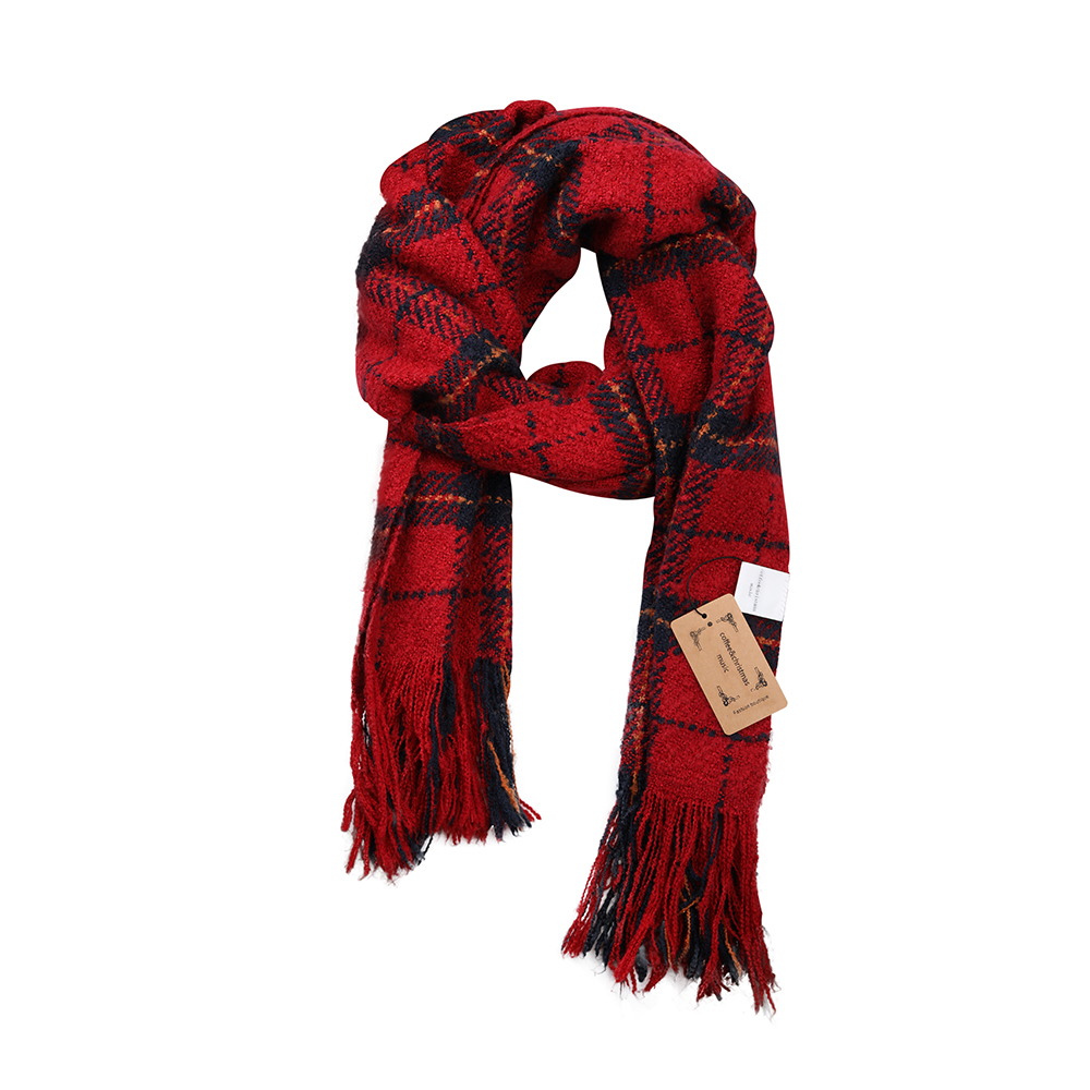 coffee&christmas music Scarf-Women Red Classic Tartan Plaid Scarf Soft - Warm.