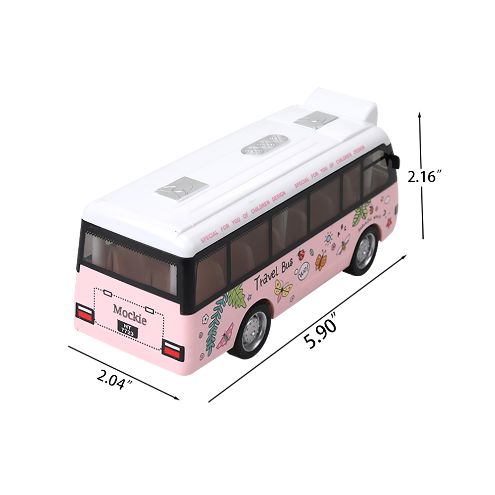 Mockie Children's toy sound and light bus toy car fall-resistant simulation bus door open car model.