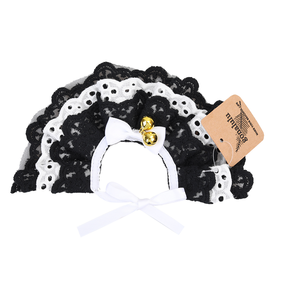 gonalulu Collars For Cats,cat Collar Lace Decorative Cute Cotton Creative Metal Puppy Bib Collar With Bell Detachable Indoor Fun Novelty Bow